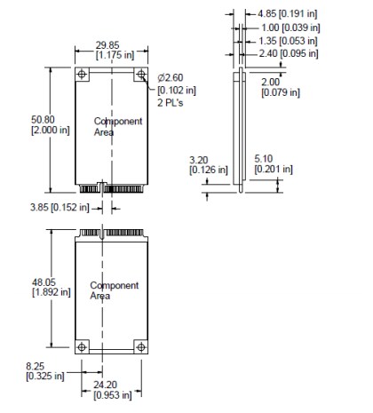 Mechanical Drawing - Swissbit X-60m Industrial mSATA SSDs